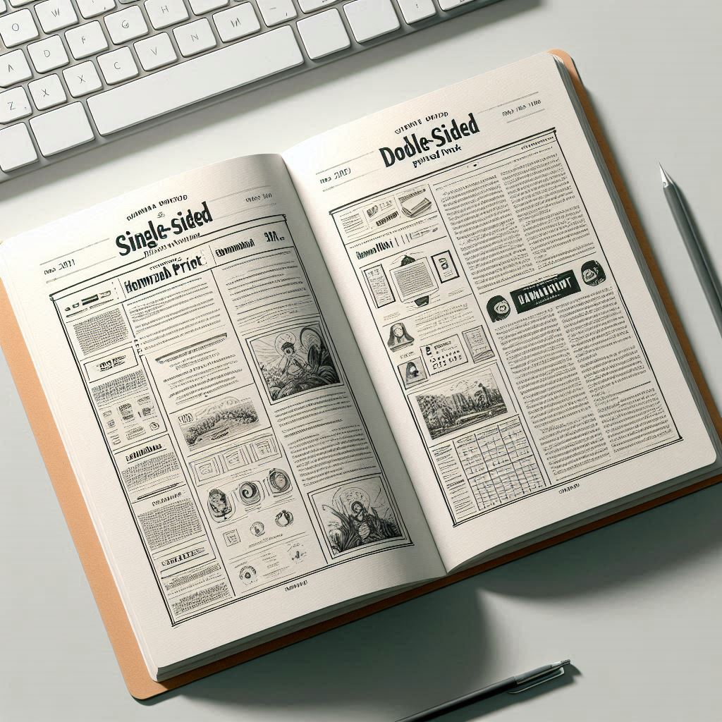 تفاوت بین چاپ تک‌رو و دو‌رو در چاپ جزوه و کتاب | راهنمای انتخاب مناسب برای صرفه‌جویی و کیفیت بهتر